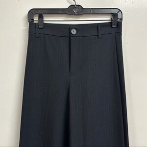 Zara - Black Wide Leg Pinstripe Dress Pants Size L